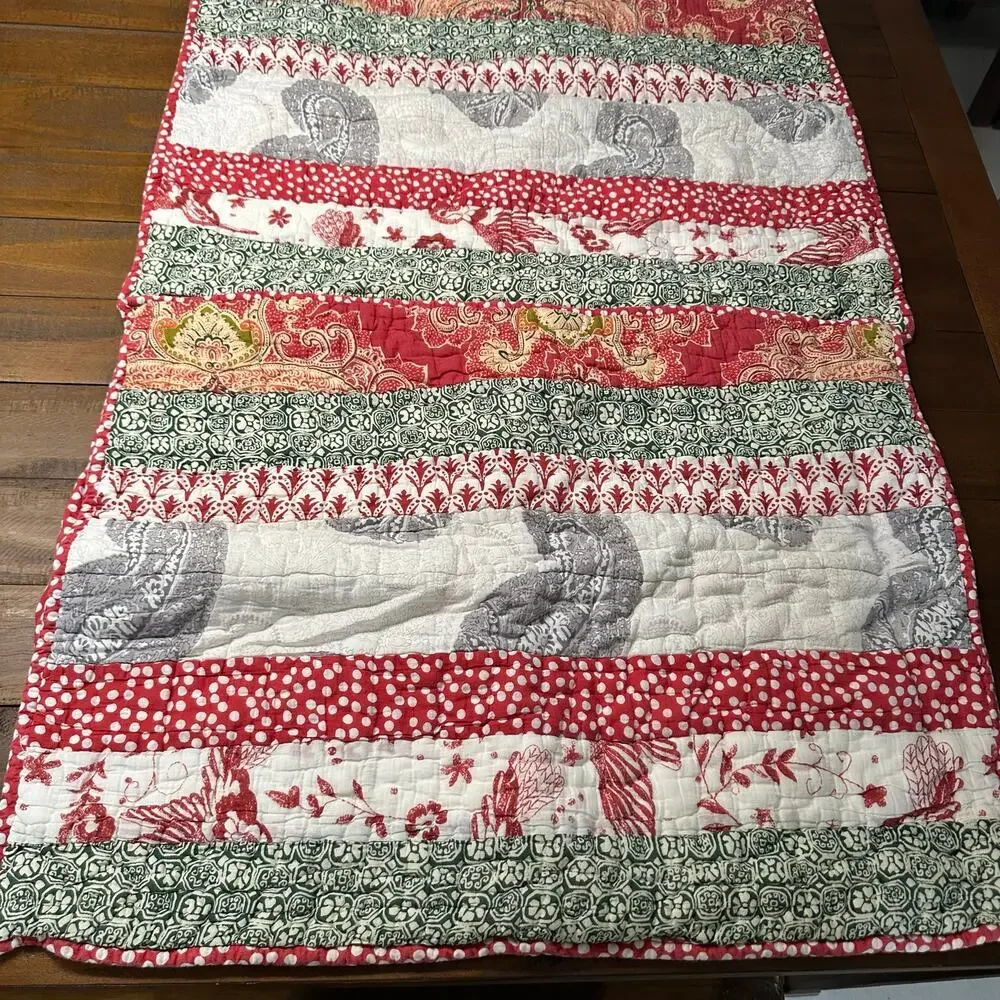 Pottery Barn Mix & Match Patchwork Red Polka Dot Shams Set of 2 Standard Cotton